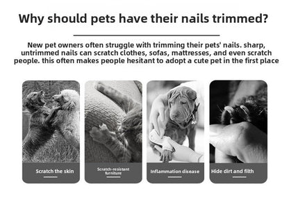 Pet Nail Clippers & File Set for Small Dogs Cats Stainless Steel Claw Trimmer with Safety Guard Non-Slip Handle Grooming Tool Black & Purple Wahtrends