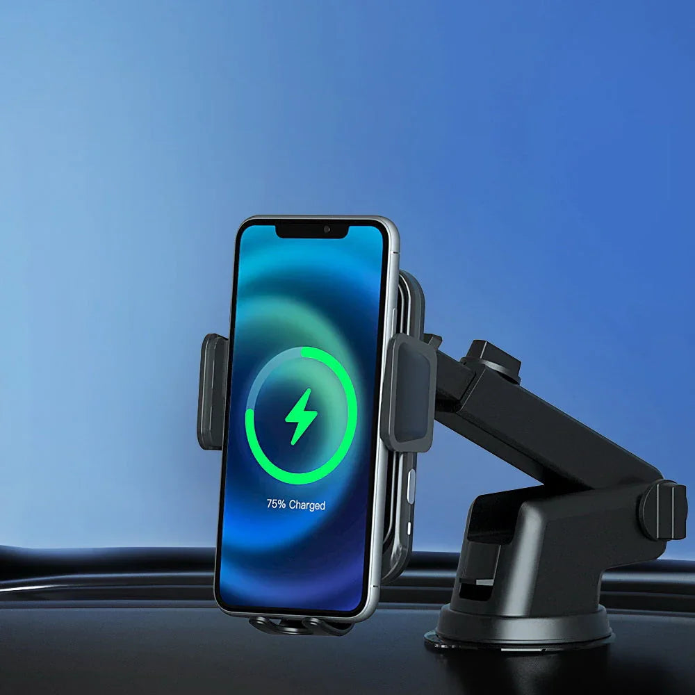 Devanti Wireless Car Charger Fast Charging Car Mount Vent Suction cup - Wahtrends