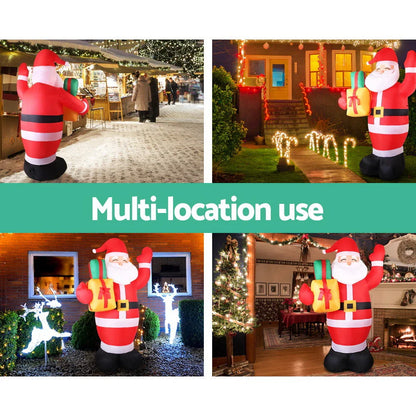 Jingle Jollys Christmas Inflatable Santa 2.4M Illuminated Decorations - Wahtrends