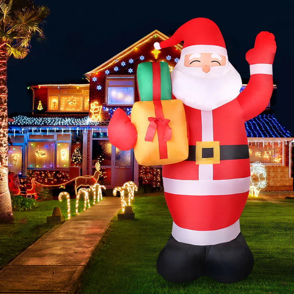 Jingle Jollys Christmas Inflatable Santa 2.4M Illuminated Decorations - Wahtrends