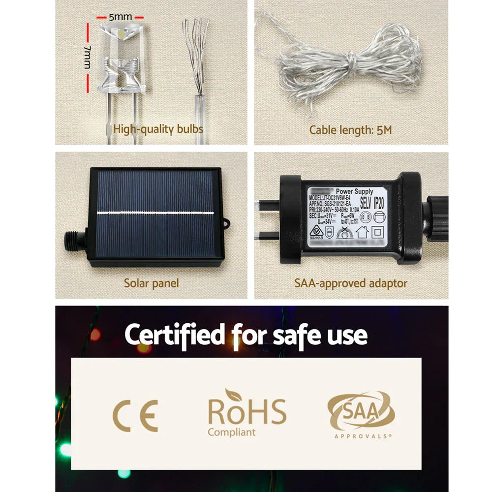 200 LED 3M Christmas Lights Solar String Fairy Light Jingle Jollys - Wahtrends